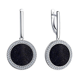 Серьги SOKOLOV - Серебро 925, Авантюриновое стекло, Фианит (арт. 94023582)