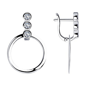 Серьги SOKOLOV - Серебро 925, Фианит (арт. 94023556)