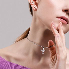 Серьга SOKOLOV - Серебро 925, Жемчуг имитация (арт. 94170185)