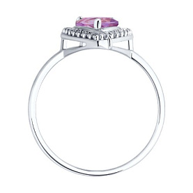 Кольцо SOKOLOV - Серебро 925, Аметист, Фианит (арт. 92014623)