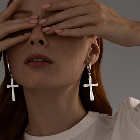 Серьги SOKOLOV - Серебро 925, Керамика, Фианит (арт. 94023983)