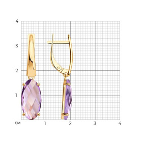 Серьги Diamant - Золото 585, Аметист (арт. 51-321-03012-1)