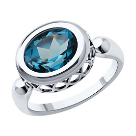 Кольцо SOKOLOV - Золото 585, Топаз лондон (арт. 716393-3)