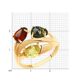 Кольцо Diamant - Серебро 925, Янтарь пресс. (арт. 93-310-00456-2)