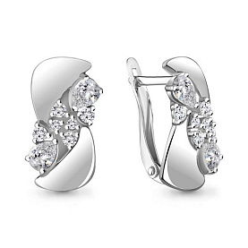 Серьги Аквамарин - Серебро 925, Фианит (арт. 45854А.5)