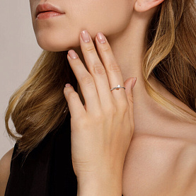 Кольцо SOKOLOV - Золото 585, Фианит (арт. 019087-3)