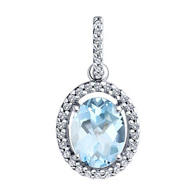 Подвеска Diamant - Серебро 925, Топаз, Фианит (арт. 94-330-01999-1)