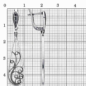 Серьги Красная пресня - Серебро 925 (арт. 33015122)