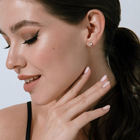 Серьги ЮФ Династия - Золото 585, Фианит (арт. 027502-1102)