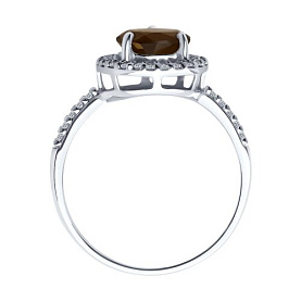 Кольцо Diamant - Серебро 925, Раухтопаз, Фианит (арт. 94-310-02047-2)