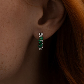 Серьги SOKOLOV - Серебро 925, Агат, Фианит (арт. 92022459)