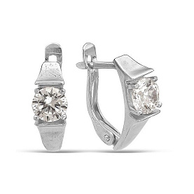 Серьги Красная пресня - Серебро 925, Фианит (арт. 3387302Д)