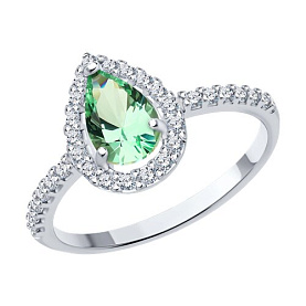 Кольцо SOKOLOV - Серебро 925, Синтетический ситалл , Фианит (арт. 92014337)