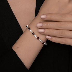 Браслет SOKOLOV - Серебро 925, Гранат, Фианит (арт. 92050150)