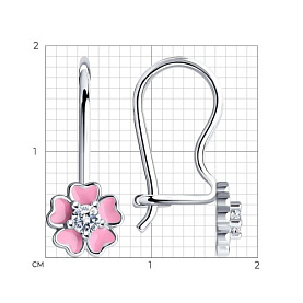Серьги SOKOLOV - Серебро 925, Фианит, Эмаль (арт. 94021819)
