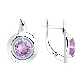 Серьги Diamant - Серебро 925, Аметист (арт. 94-320-00782-2)