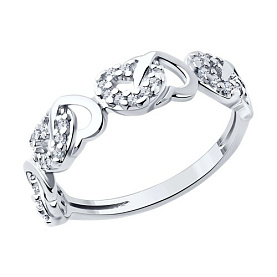 Кольцо SOKOLOV - Серебро 925, Фианит (арт. 94013838)