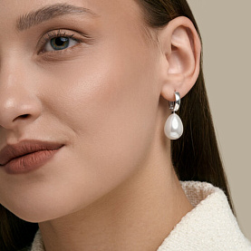 Серьги SOKOLOV - Серебро 925, Жемчуг синтетический (арт. 94027674)