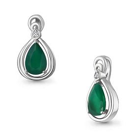 Подвеска Аквамарин - Серебро 925, Агат, Фианит (арт. 2544809А.5)