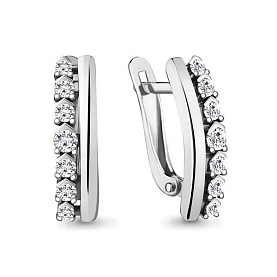 Серьги Аквамарин - Серебро 925, Фианит (арт. 48375А.5)