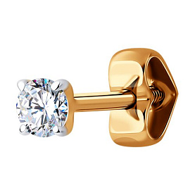 Серьга SOKOLOV - Золото 585, Фианит (арт. 170052)