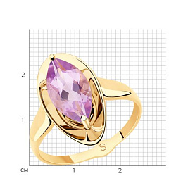 Кольцо SOKOLOV - Золото 585, Аметист (арт. 715531)