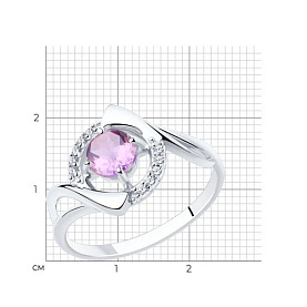 Кольцо Diamant - Серебро 925, Аметист, Фианит (арт. 94-310-00379-3)
