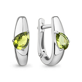 Серьги Аквамарин - Серебро 925, Хризолит (арт. 45020907.5)