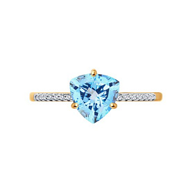 Кольцо Diamant - Золото 585, Топаз, Фианит (арт. 51-310-00291-1)