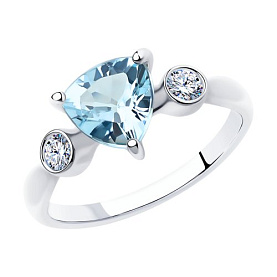 Кольцо SOKOLOV - Серебро 925, Топаз, Фианит (арт. 92011743)