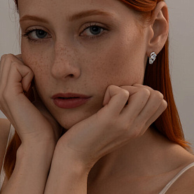 Серьги SOKOLOV - Серебро 925, Топаз, Фианит (арт. 92021139)