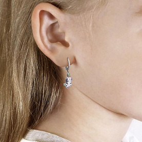 Серьги Аквамарин - Серебро 925, Эмаль (арт. 34660.5)