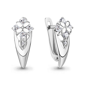 Серьги Аквамарин - Серебро 925, Фианит (арт. 46631А.5)