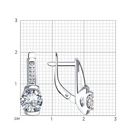 Серьги SOKOLOV - Серебро 925, Фианит (арт. 94022951)