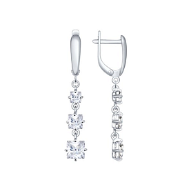 Серьги SOKOLOV - Серебро 925, Фианит (арт. 94022009)