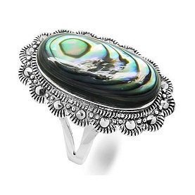 Кольцо Эвора - Серебро 925, Марказит, Перламутр (арт. 633556)