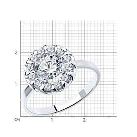 Кольцо SOKOLOV - Серебро 925, Фианит (арт. 94013561)