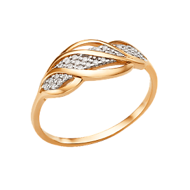 Кольцо ЮФ Династия - Золото 585, Фианит (арт. 001851-1102)