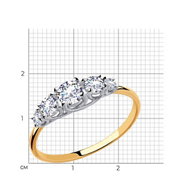 Кольцо SOKOLOV - Золото 375, Фианит (арт. 31-110-00253-1)