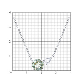 Колье SOKOLOV - Серебро 925, Празиолит, Фианит (арт. 92070115)