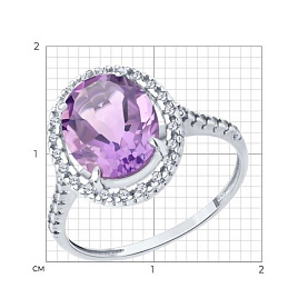 Кольцо Diamant - Серебро 925, Аметист, Фианит (арт. 94-310-02647-2)