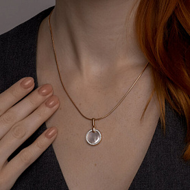 Подвеска SOKOLOV - Золото 585, Перламутр, Фианит (арт. 732892)