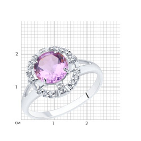 Кольцо Diamant - Серебро 925, Аметист, Фианит (арт. 94-310-00679-2)