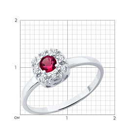 Кольцо SOKOLOV - Серебро 925, Фианит, Рубин (арт. 64010001)