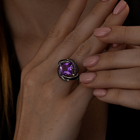 Кольцо SOKOLOV - Серебро 925, Синтетический нанокристал, Фианит, Эмаль (арт. 92011301)