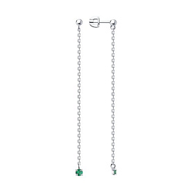 Серьги Diamant - Серебро 925, Изумруд (арт. 94-222-01102-3)