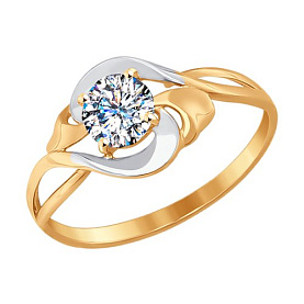 Кольцо SOKOLOV - Золото 375, Фианит (арт. 017303-4)
