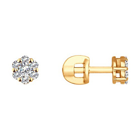 Серьги SOKOLOV - Золото 375, Фианит (арт. 025795-4)