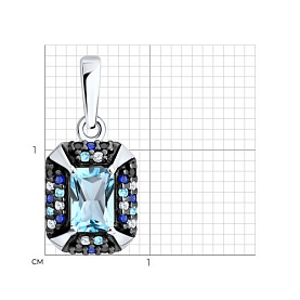 Подвеска SOKOLOV - Серебро 925, Топаз, Фианит (арт. 92030902)