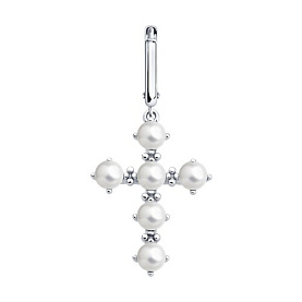 Серьга SOKOLOV - Серебро 925, Жемчуг имитация (арт. 94170374)